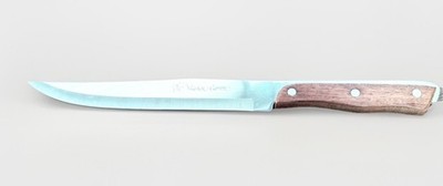 Master Carver Chefs Knife 8  Blade Stainless Steel Wood Riveted Handle Vintage!