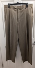 Joseph Abboud 35x30 Khaki/Olive Green Dress Suit Pants Trousers Pleated USA Made