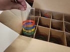 Vintage Set Of Striped Coca-Cola Glasses -   One Short Glass Broken-In Orig Box — photo 7