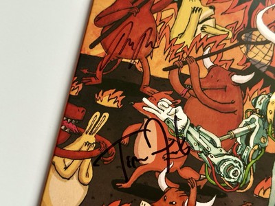 Dance Gavin Dance SIGNED Vinyl LP Afterburner ORANGE SWIRL