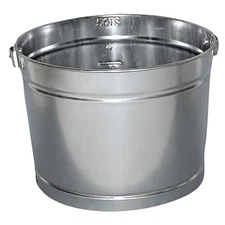 Metal Paint Pail, 5 qt, Steel, Silver Pack of 12 Magnolia Brush 5PAINTPAIL