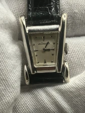 Vintage Lecoultre Aristocrat Grasshopper Watch Ladies White 10k GF Back Working