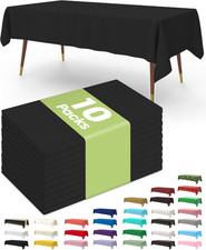 Pureegg Plastic Table Cloth Disposable 10 Pack, 54 x 108 Inch Table Cloths