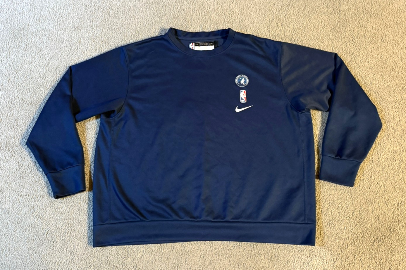 Nike NBA Authentics Minnesota Timberwolves Crew Neck Sweatshirt - Size XXLT