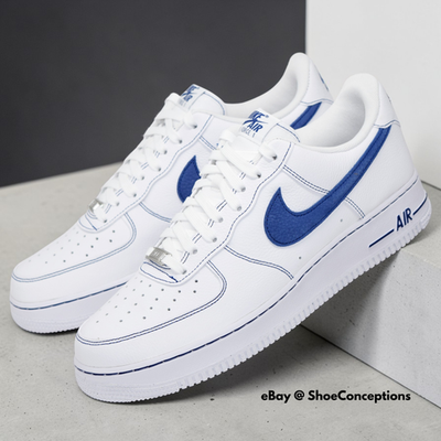 Nike Air Force 1 '07 LV8 Shoes White Deep Royal Blue HQ2037-100
