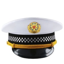 Herren Captain Performance Kappe Armee Polizei Hut Kostüm Militär Kostüm Neu