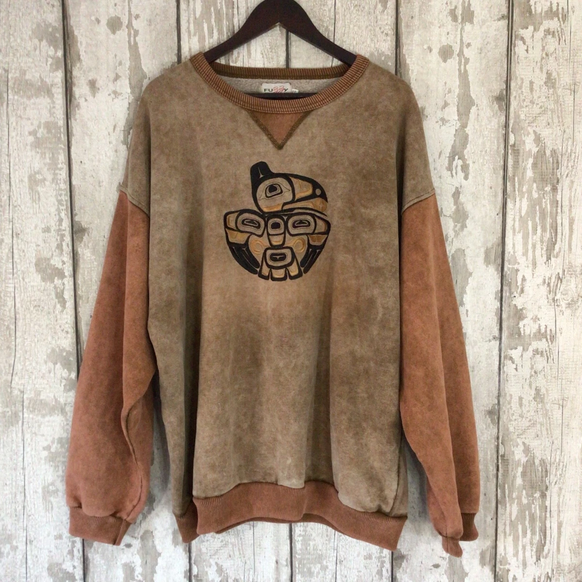 Fuzzy Stonewash Size XXL Men s Fleece Sweatshirt Jumper Vintage