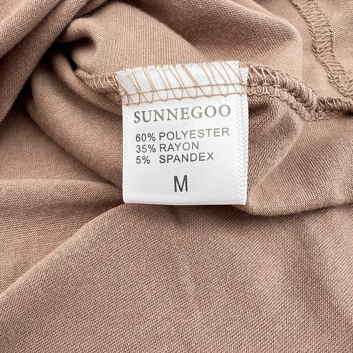 Women Long Puff Sleeve Tops Casual V-Neck Smocked Cuffs Cute Brown Blouse M - Bild 8 von 8