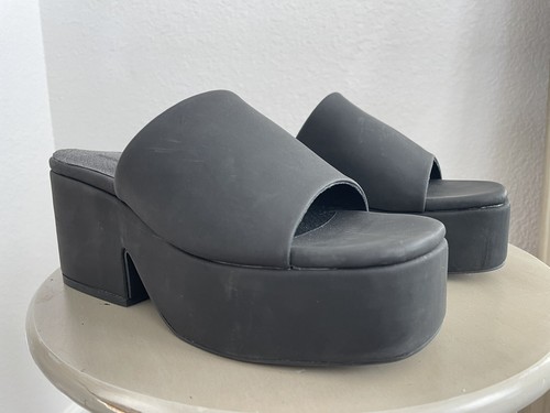 PRINCESS POLLY Black Chunky Platform Block heel Sandals Size 6 | eBay