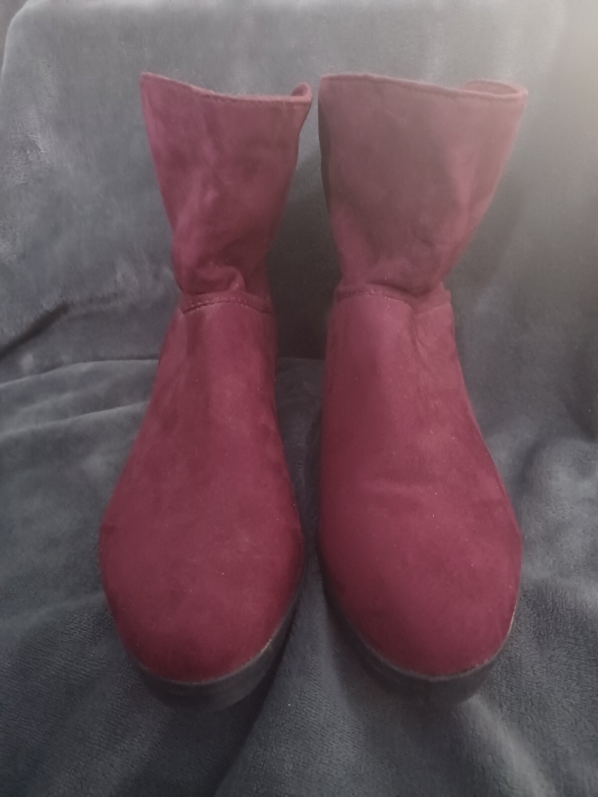 Two Pair Basic Edition Boots Zip In Back Burgundy… - image 5