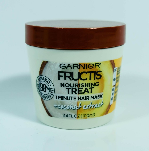 2x Garnier Fructis Nourishing Treat 1 Minute Hair Mask Coconut Extract