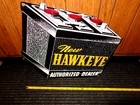 VINTAGE HAWKEYE AUTO BATTERY CAR & TRUCK 19" AC DELCO METAL GASOLINE OIL SIGN GM