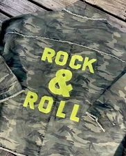 NWT 3XL DAVI & DANI SHACKET SHIRT CAMO Green PRINT camouflage army ROCK & ROLL