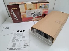 Pyle In-Wall Speaker System Pair White Rectangular 300-Watt Center Channel New