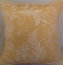 A 16 Inch Cushion Cover In Laura Ashley Kelmscott Gold fabric