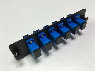 LGX SC Adapter Panel 6 Ports w/6 SC Simplex Singlemode Adapters Black