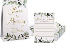 50 Pcs Share a Memory Cards and Greenery Place Seating Gold Font