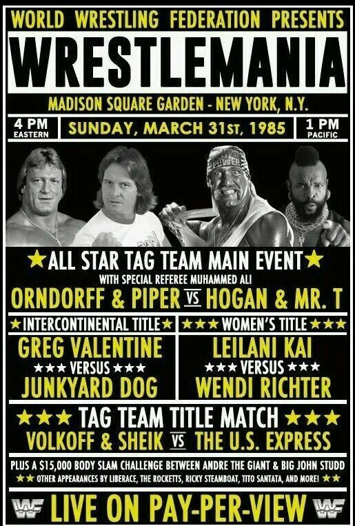 Wrestlemania Poster WWE Hulk Hogan MR T Orndorff Piper 8x10