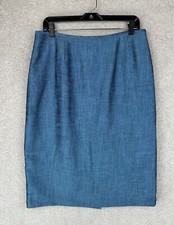 Evan Picone Suit Skirt Womens 12 Blue Career Woman Business Straight Skirt