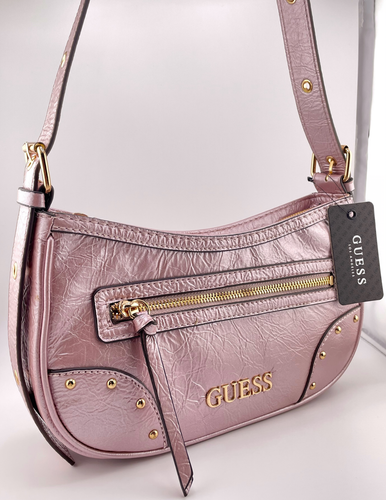 GUESS DEMENTRI SHOULDER BAG HANDBAG Pink Logo AUTHENTIC • BRAND NEW WITH TAGS - Picture 7 of 19