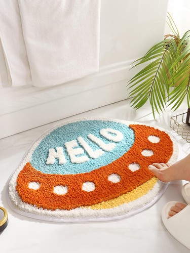 1pc Planet Pattern Bath Rug Modernist Polyester Non slip Toilet Mat For Home - Bild 1 von 7