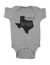 Born United States Map - Texas California Indiana baby bodysuit shower gift
