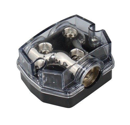 1X0 Gauge In 2X0 Gauge Out Car Power/Ground Distribution Block Clear PD-05B-0GA - Picture 4 of 4
