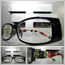 Women's CLASSY ELEGANT MODERN Clear Lens EYE GLASSES Unique Black Fashion Frame