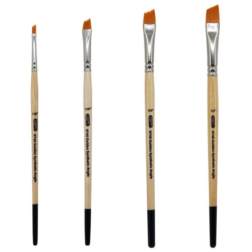 AS-5 Student Golden Synthetics  Angle Brush Set 4 pcs - Picture 1 of 7