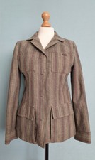 Krizia Jeans Herringbone Tweed Wool Blend Jacket Size 10