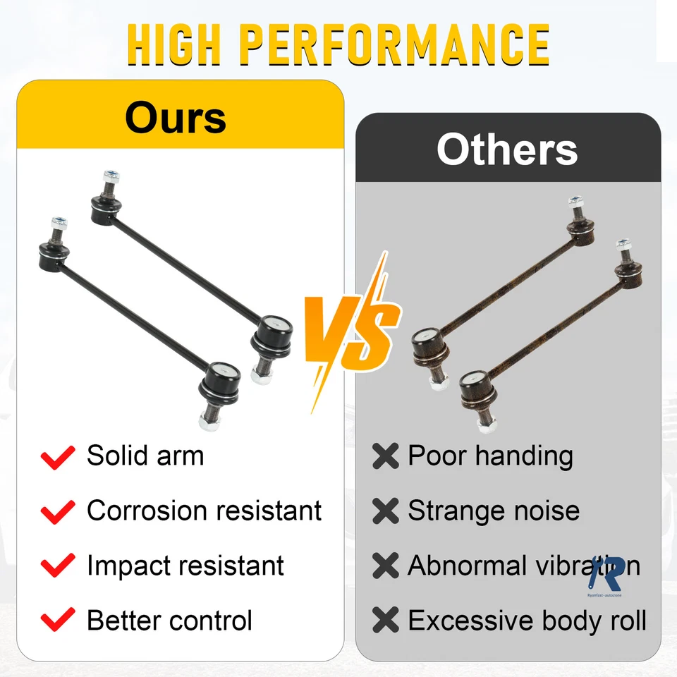 Par de elos de extremidade de barra oscilante frontal compatível com Hyundai Accent Elantra Tucson Kia Forte Rio - Imagem 4 de 4