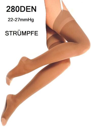 Stützstrümpfe Straps-Strümpfe Kompressionsstrümpfe Strümpfe 280DEN 22-27mmHg - Picture 1 of 2