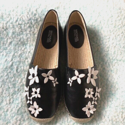 Michael Kors Lola Kendrick Espadrille Flats Black Leather  display picture 1