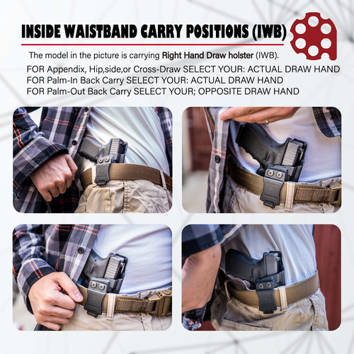 Amberide IWB / OWB KYDEX Holster Fit:Glock 26 Gen3-5 & Glock 27/33 Gen3-4 Pistol - Picture 76 of 96