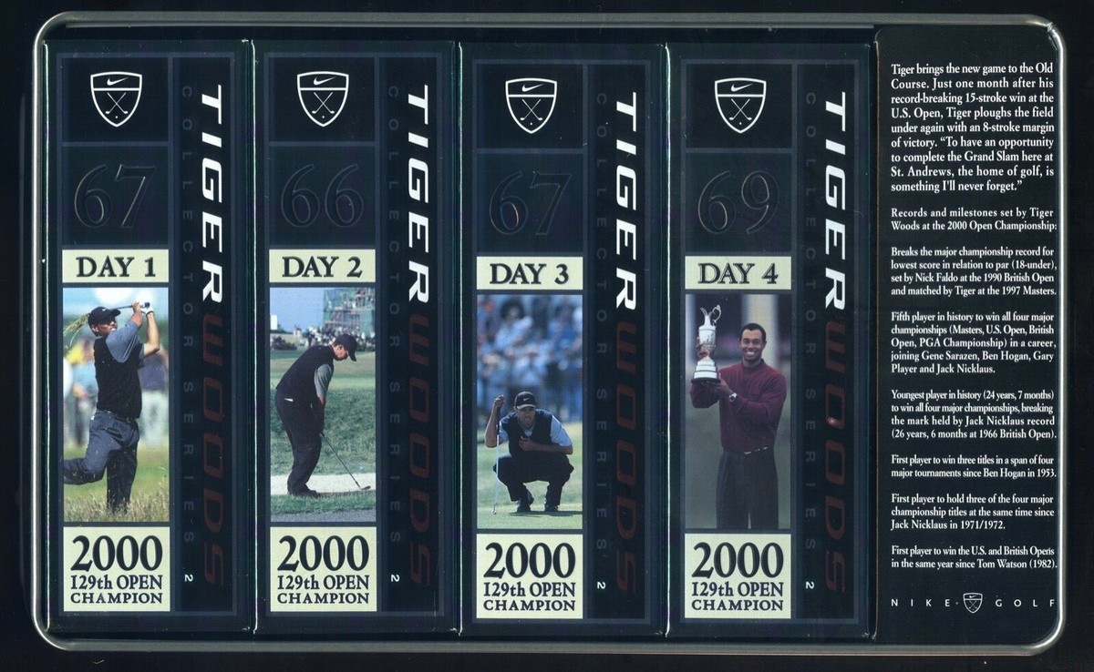 2000-2001 Tiger Woods Major Foursome Grand Slam 4 Dozen Nike Golf