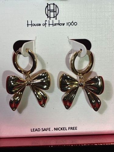 House of Harlow 1960 - Bellissimi orecchini a fiocco / tono oro - Foto 3 di 6