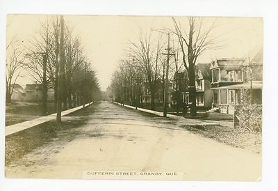 Dufferin Street RPPC Granby QUEBEC Rare Antique Photo CPA Dirt Road 1916