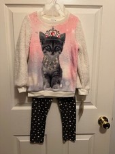 FOREVER ME GIRLS 2 PIECE LONG SLEEVE FLEECE TOP AND LEGGINGS SET SIZE 5 NWT