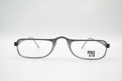 Vintage Casanova Dolce Vita CN-27 Grau Schwarz Oval Brille Brillengestell NOS