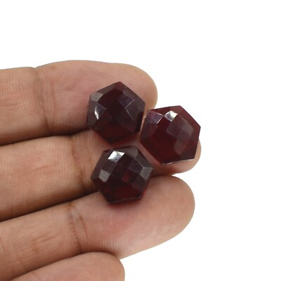Hexagon Beads 12MM Bloody Red Garnet Synthetic Loose Gemstone For Jewelry Making