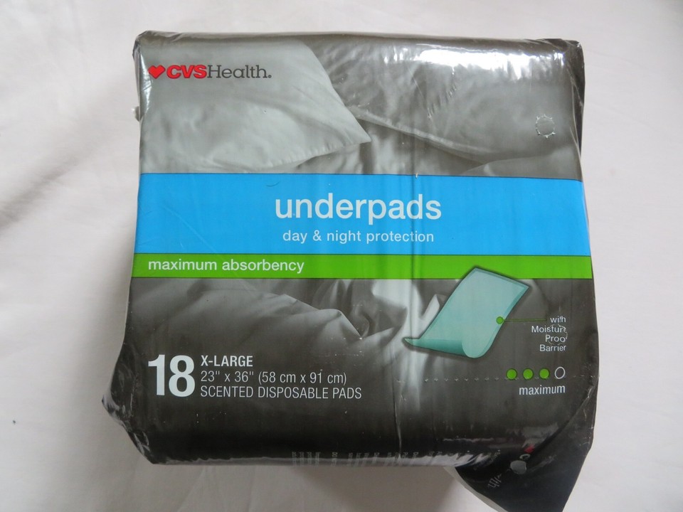 CVS Underpads Day Night Protection Maximum Absorbency 18 X Large 23 Cvs underpads day night protection maximum absorbency 18 x large 23