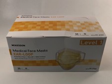 McKesson Procedure Mask Pleated 50 per Box 91-2101 Yellow