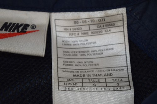 Vintage NIKE Windbreaker Jacket Size L 80s Blue Aqua Ivory Zip Stripe White Tag - Picture 11 of 13