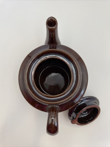 Antigua tetera marrón de 1 taza hecha en cerámica del Japón ocupado - Imagen 6 de 8