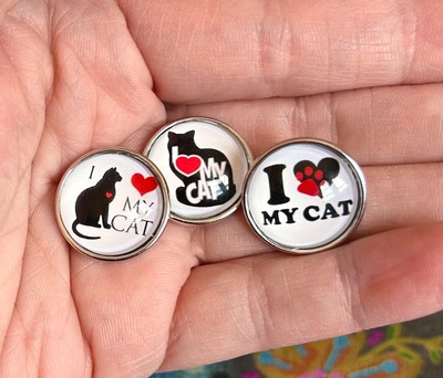 3 Piece Cat I   My Cat 18mm Snap Charms Kitty Cat Themed NEW