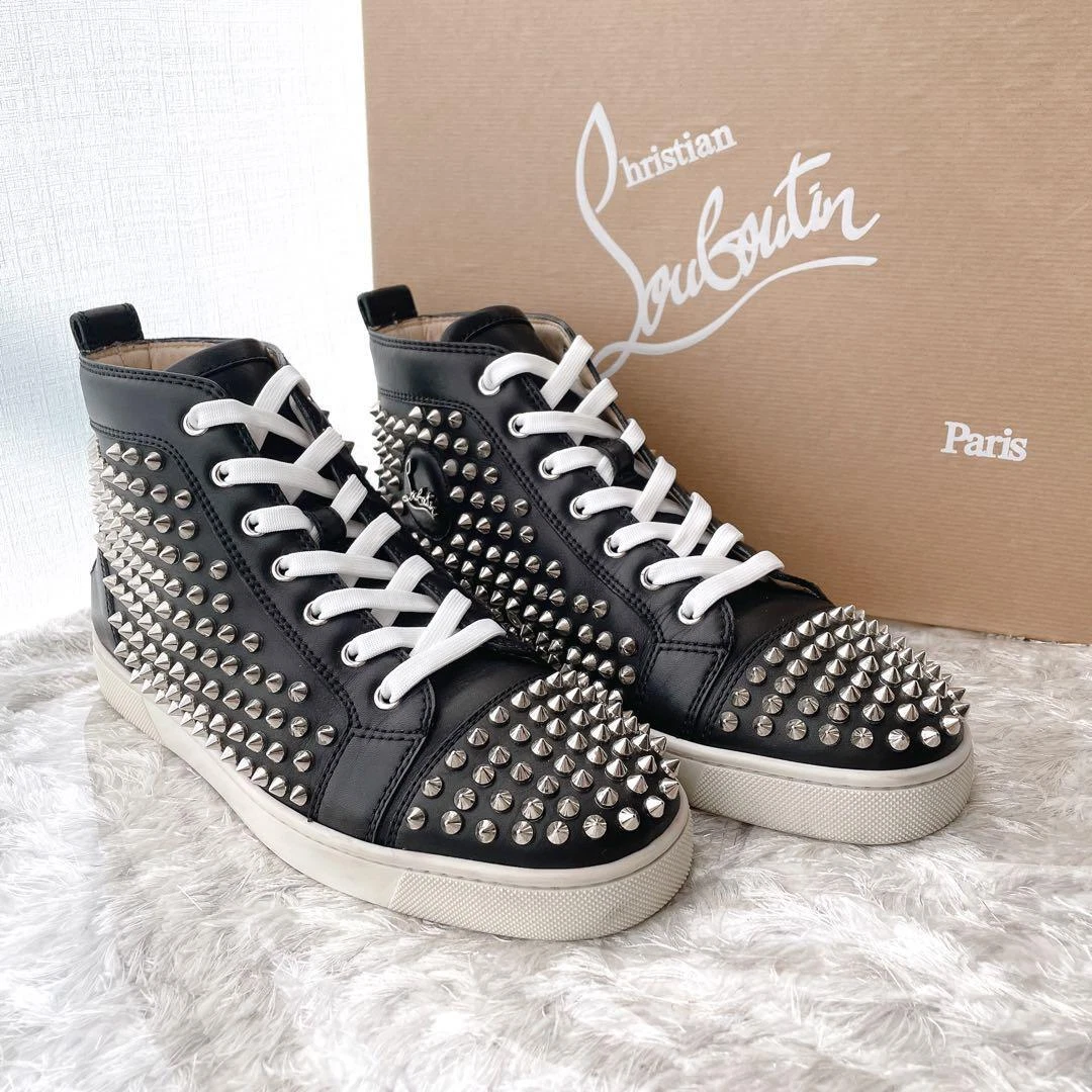 Lou Spikes - High-top sneakers - Calf leather - Black - Christian