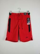 Speedo Men's Hydroliner Built In Boxer Brief Swim Board Shorts Red 30W 20"L