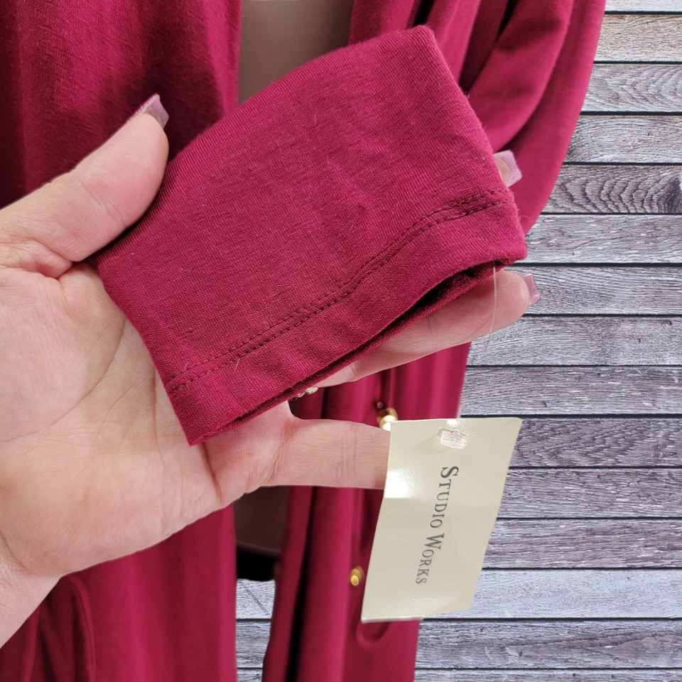 NWT Studio Works Women's Jackets Long Sleeve Open Front Medium Red - Image 4 of 4