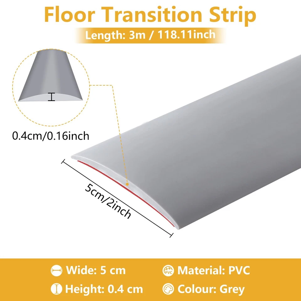 Profilé de transition imperméable et autocollant en vinyle 3 m x 5 cm de larg... Foto 2 de 4