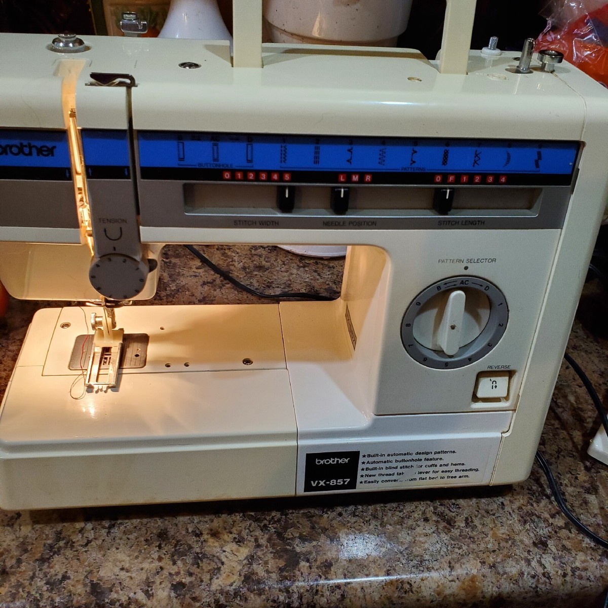 Brother Sewing Machine Zigzag Model Vx-857 80s W/book | eBay